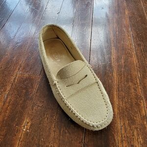 Tod's Unisex Cream Suede Leather Loafers Sz.39